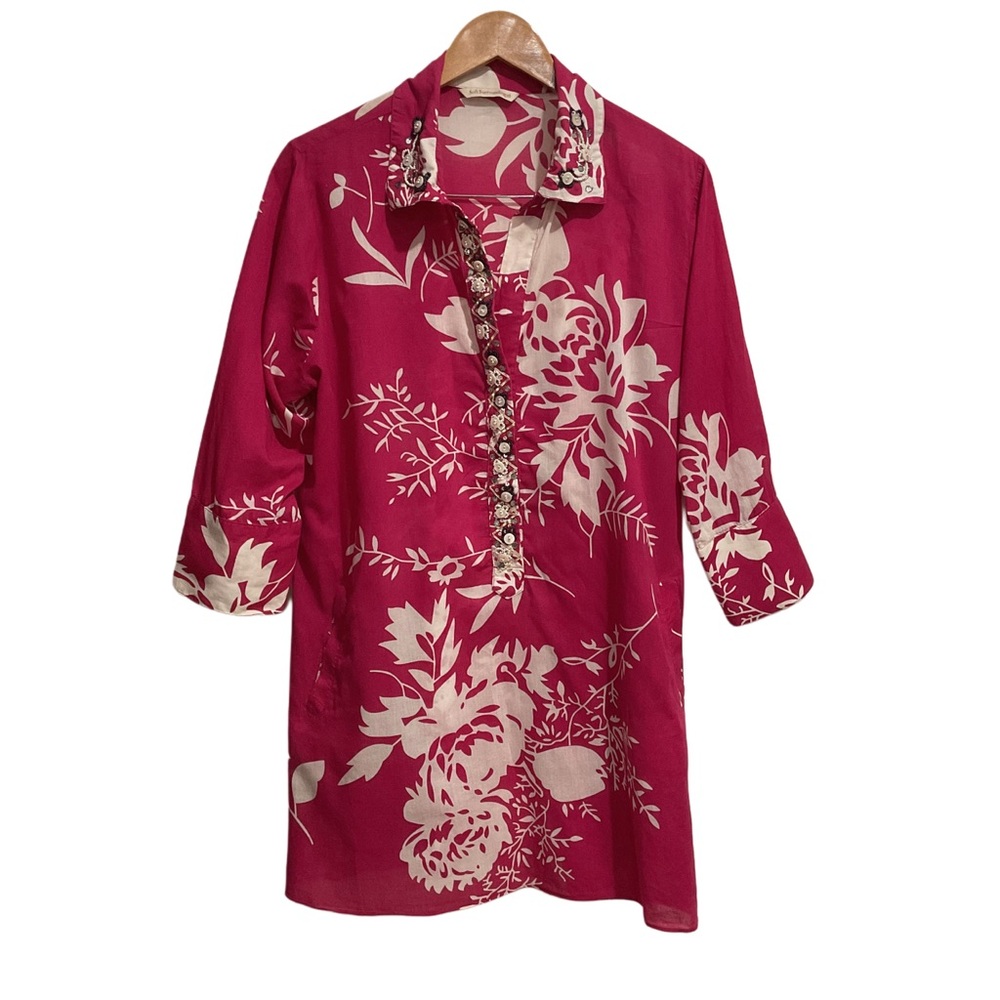 Soft Surroundings Pink Tunic Cover Up‎ Floral Print